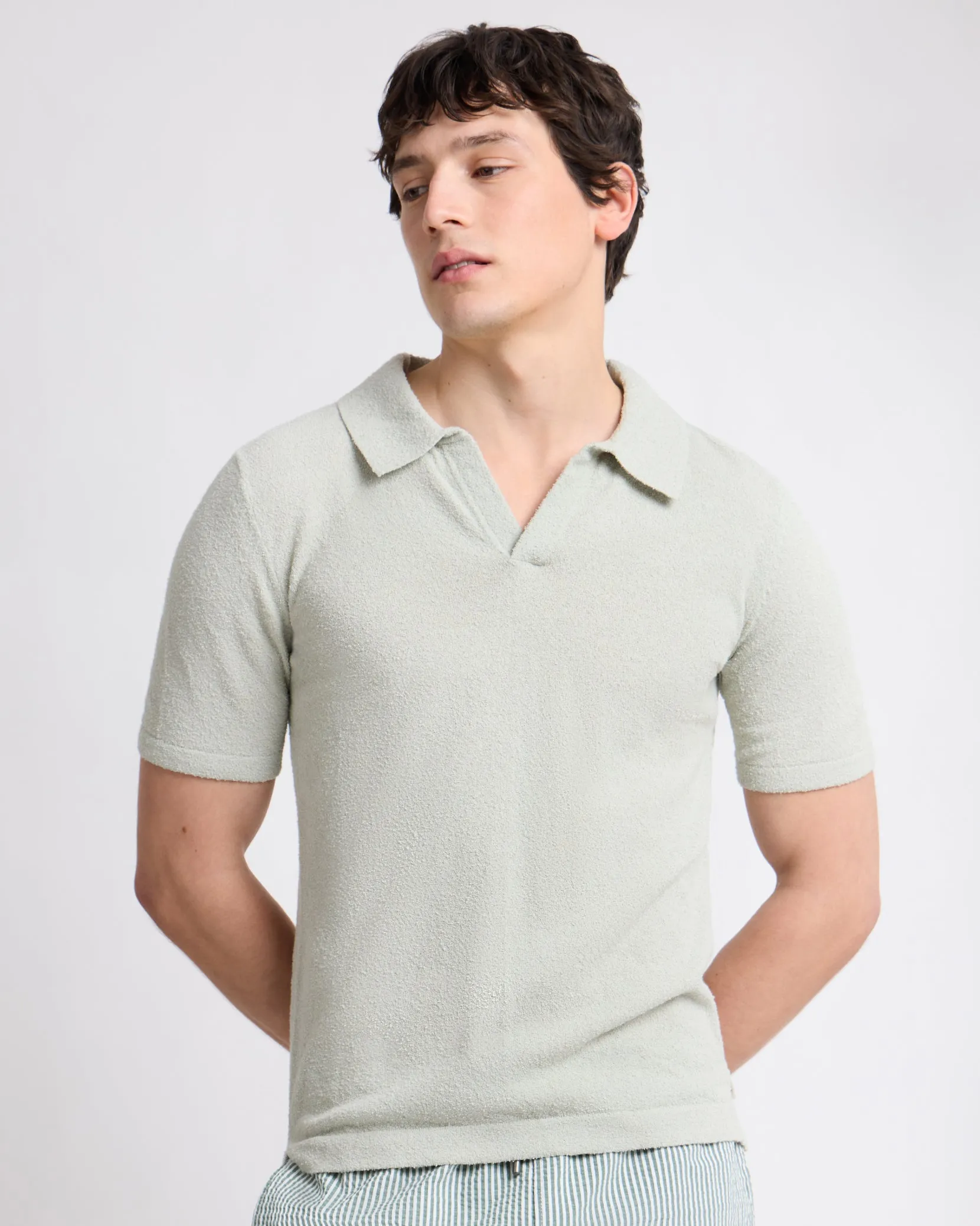 Boucle Knit Johnny Polo sold by Onia product image thumbnail 3