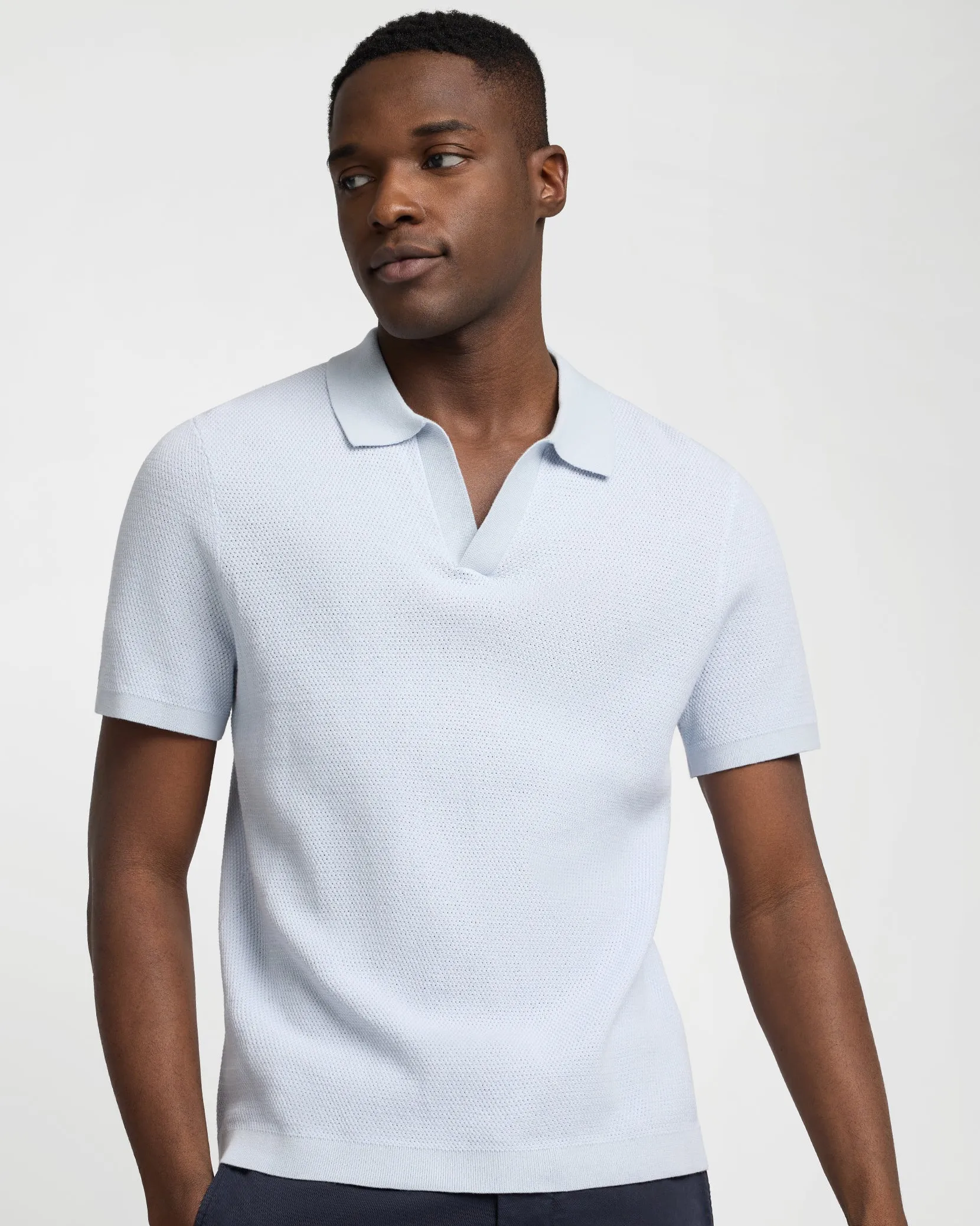 Cotton Textured Johnny Collar Polo sold by Onia product image thumbnail 2