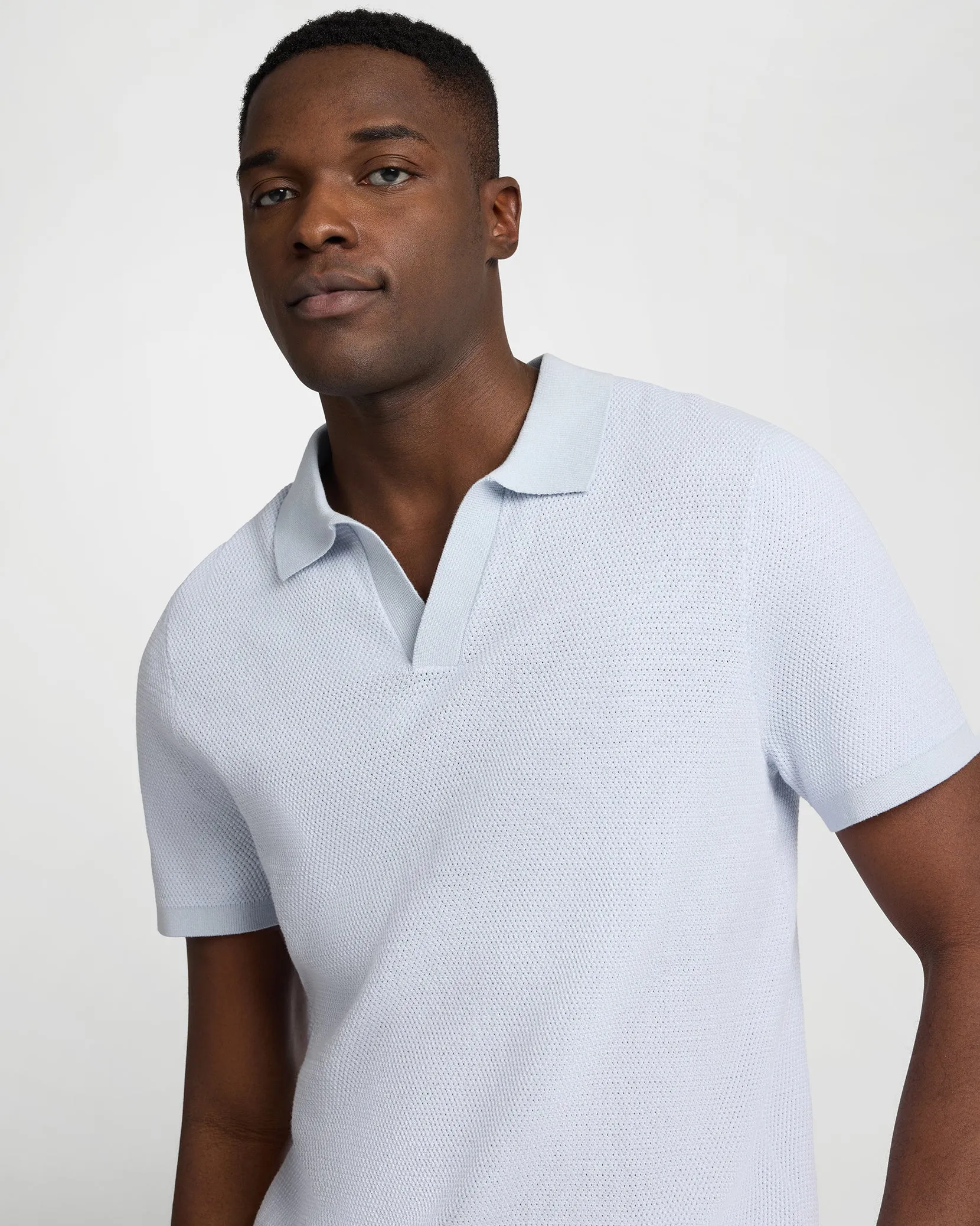 Cotton Textured Johnny Collar Polo sold by Onia product image thumbnail 4