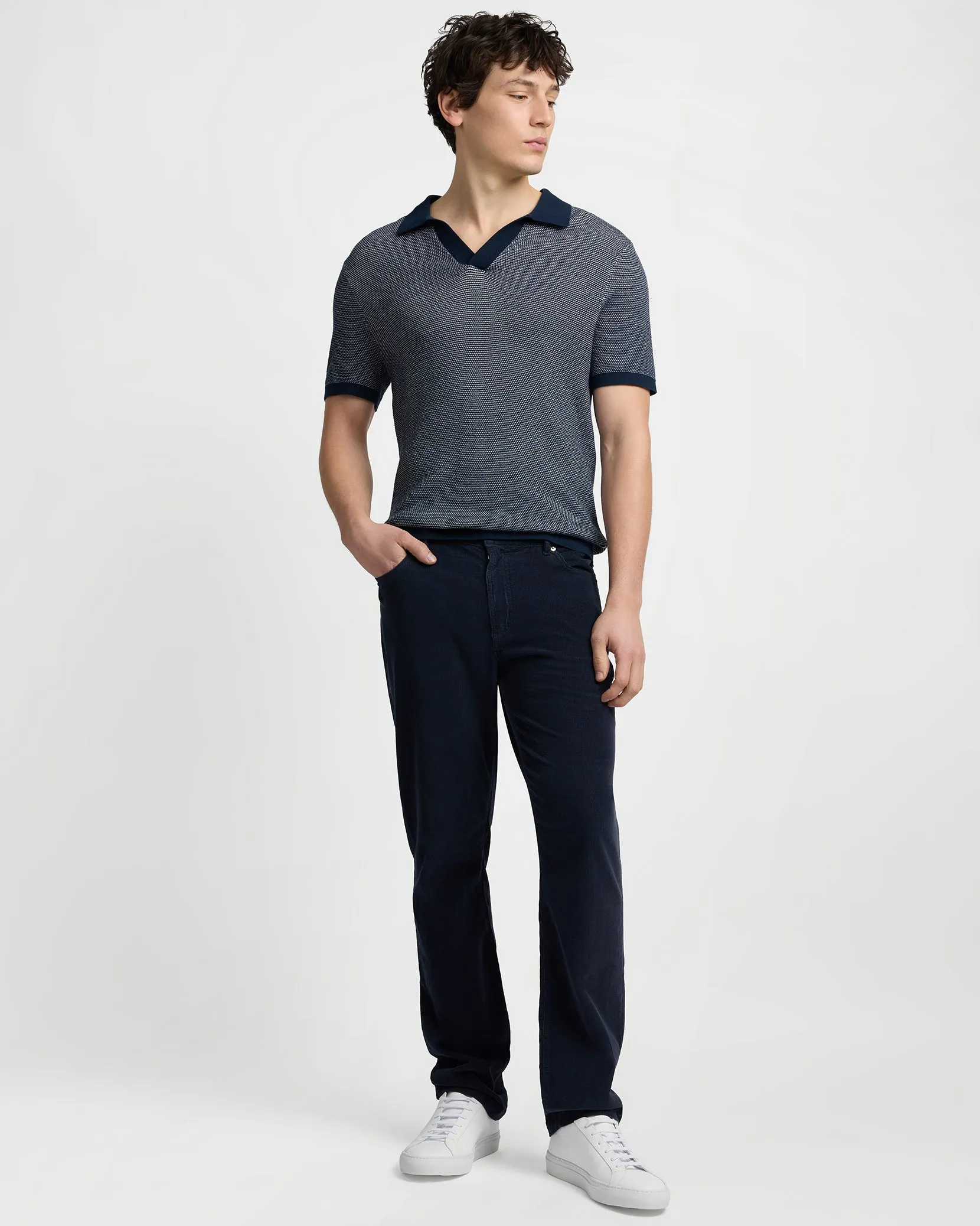 Cotton Textured Johnny Collar Polo sold by Onia product image thumbnail 3