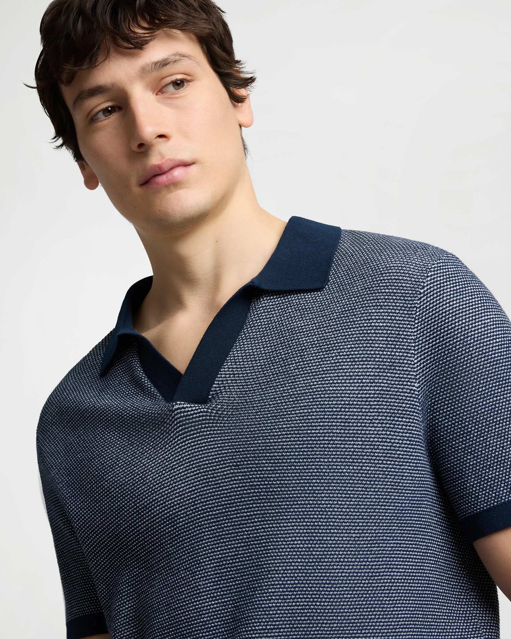 Cotton Textured Johnny Collar Polo sold by Onia product image thumbnail 4