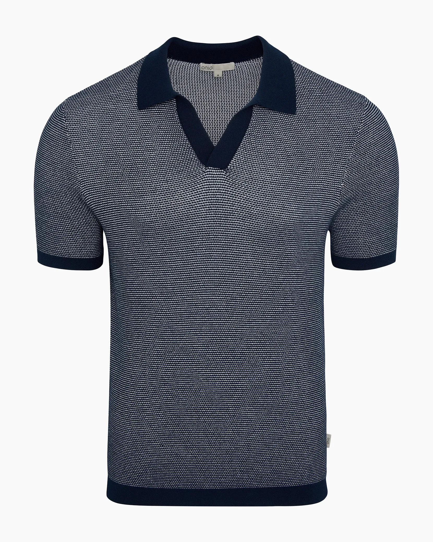 Cotton Textured Johnny Collar Polo sold by Onia