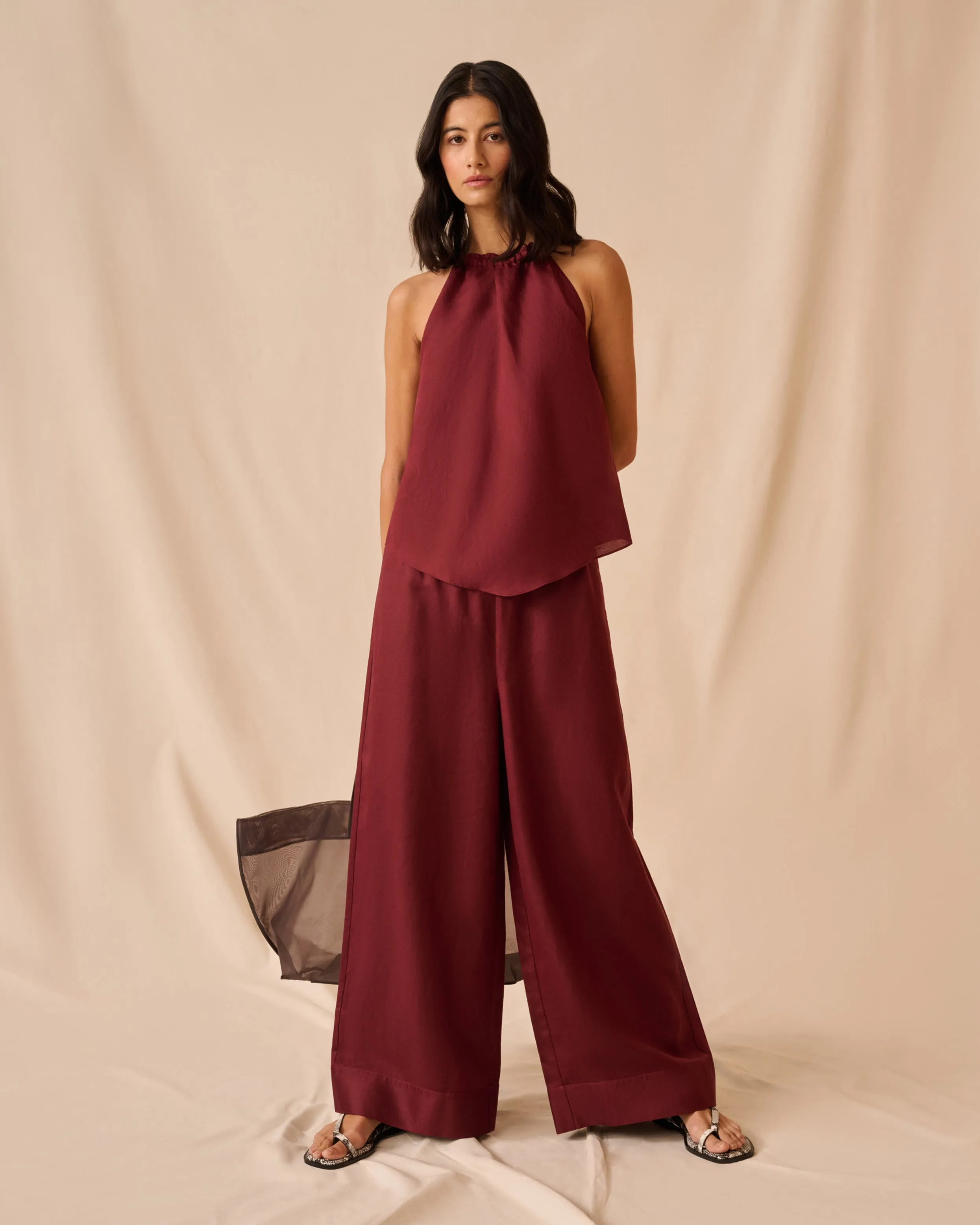 Air Linen Wide Leg Drawstring Pant sold by Onia product image thumbnail 2