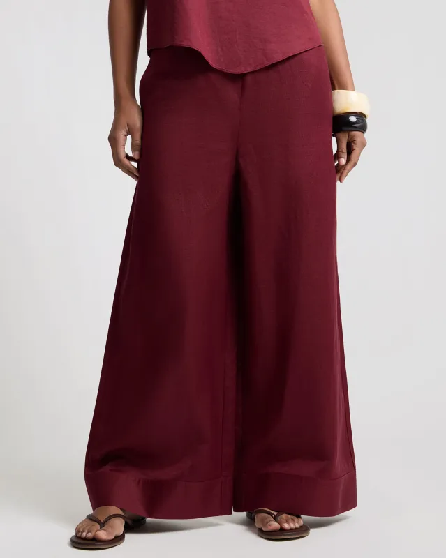 Air Linen Wide Leg Drawstring Pant made by Onia