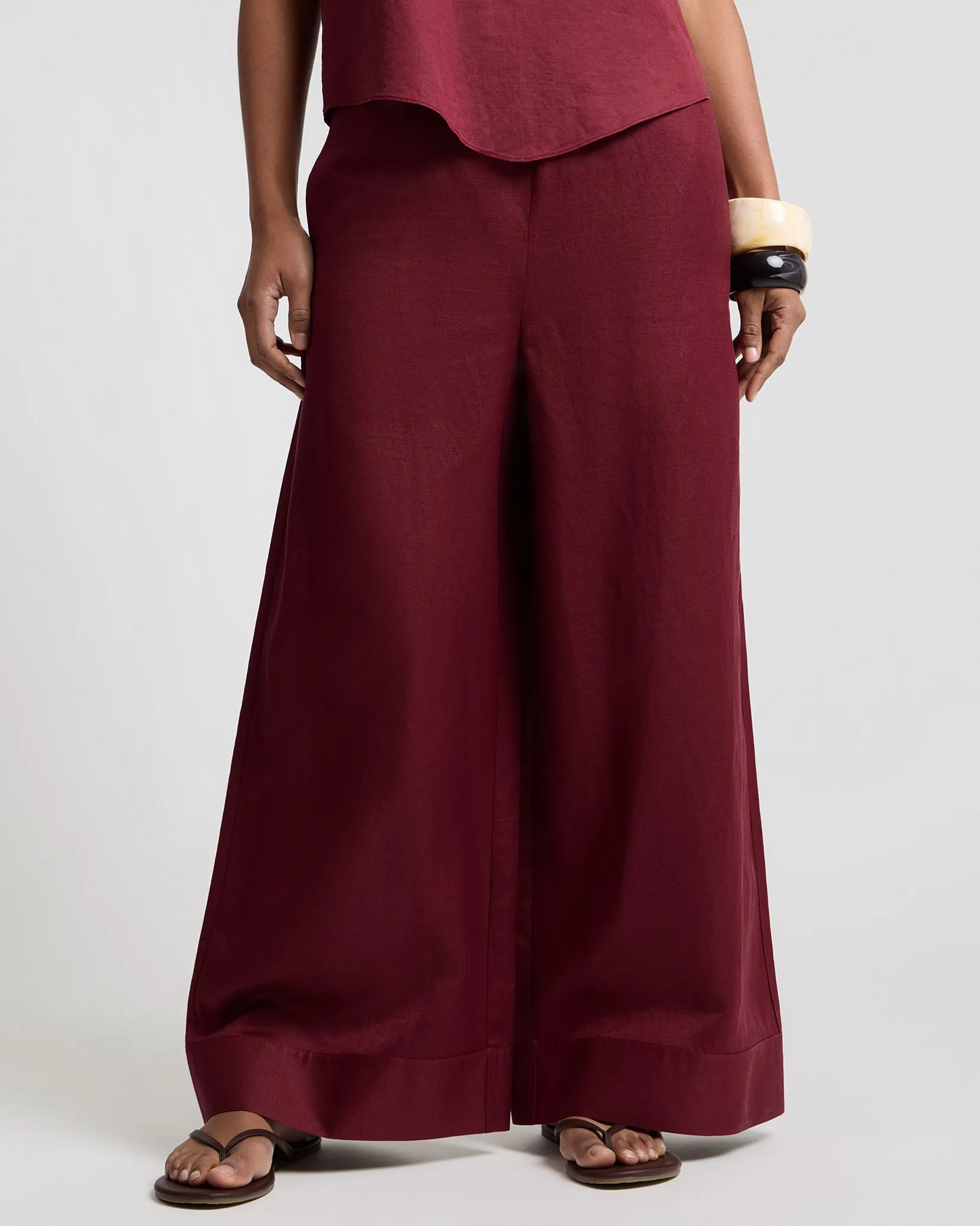 Air Linen Wide Leg Drawstring Pant sold by Onia