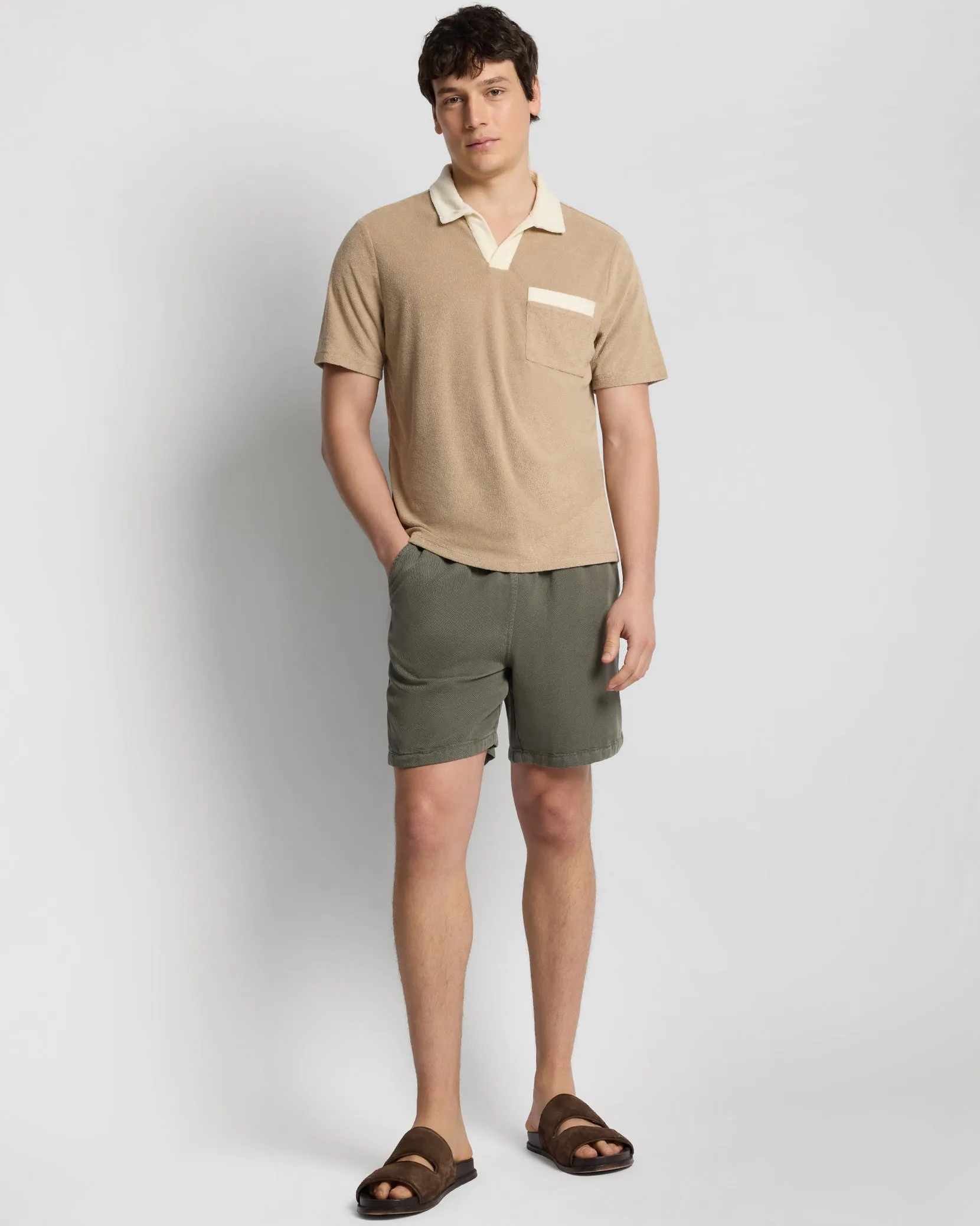 Towel Terry Pocket Johnny Collar Polo sold by Onia product image thumbnail 3