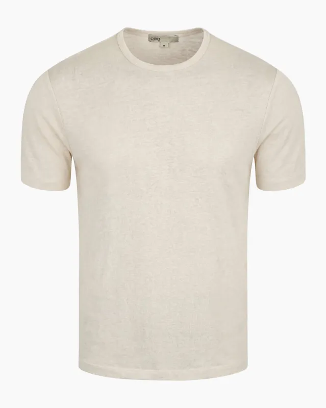 Stretch Linen Crewneck Tee made by Onia