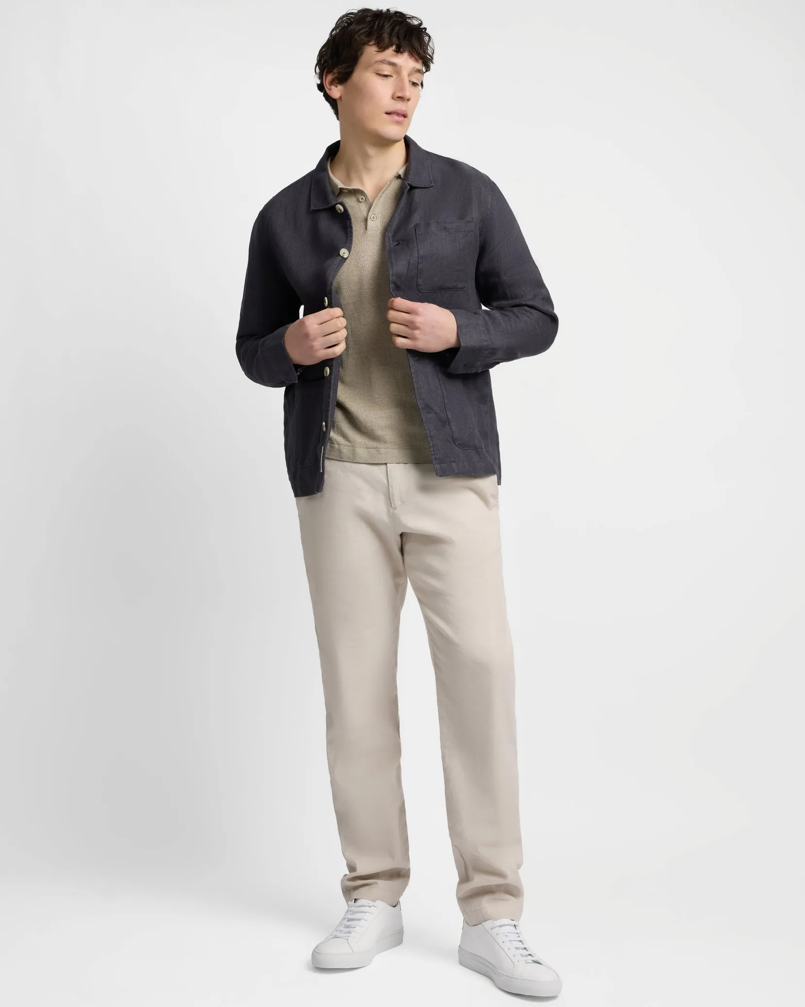 Linen Herringbone Overshirt sold by Onia product image thumbnail 4