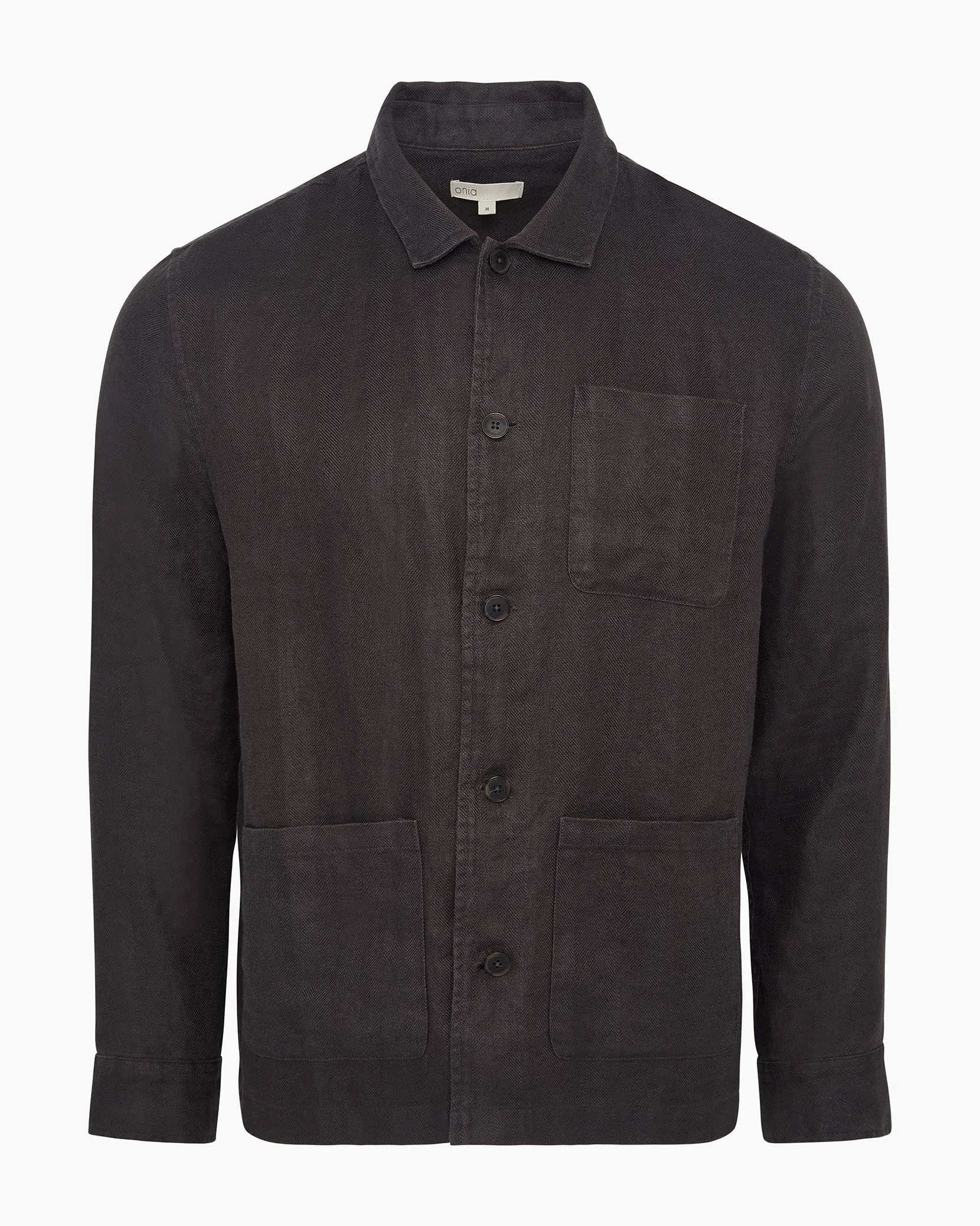 Linen Herringbone Overshirt sold by Onia