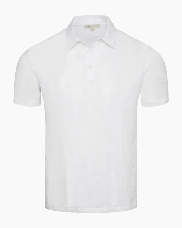 Cotton Linen Pop-Over Polo made by Onia