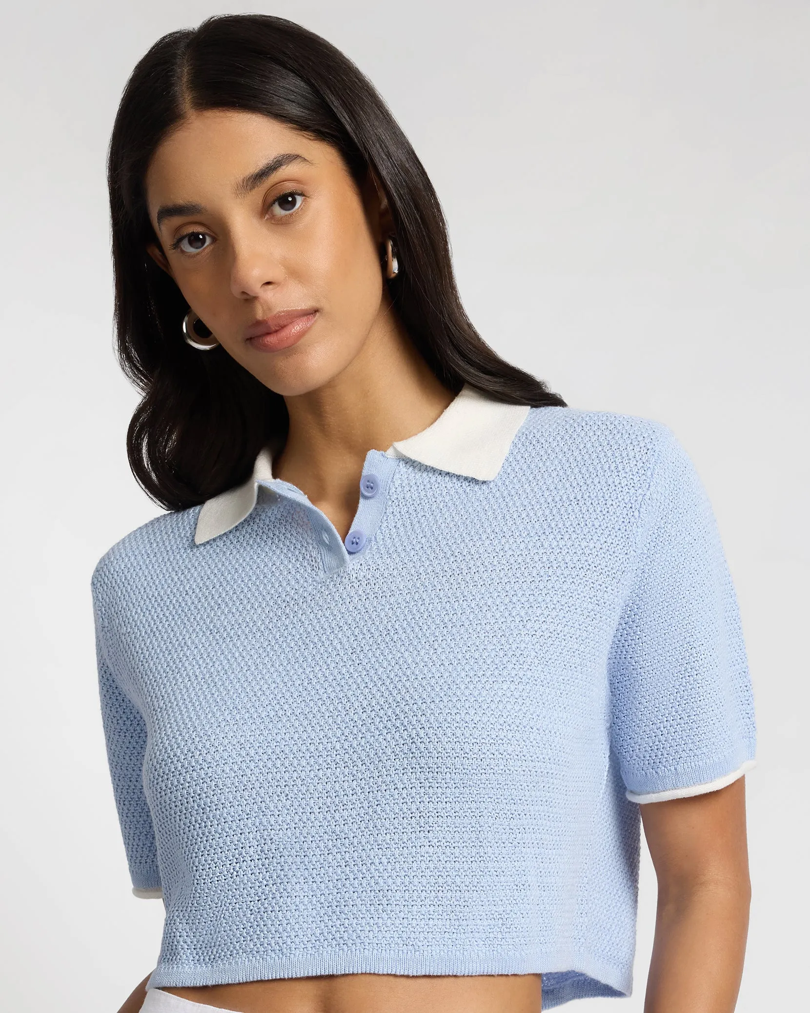 Cropped Knit Polo sold by Onia