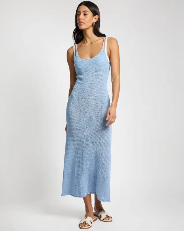 Textured Linen Sweater Scoop Maxi Dress made by Onia
