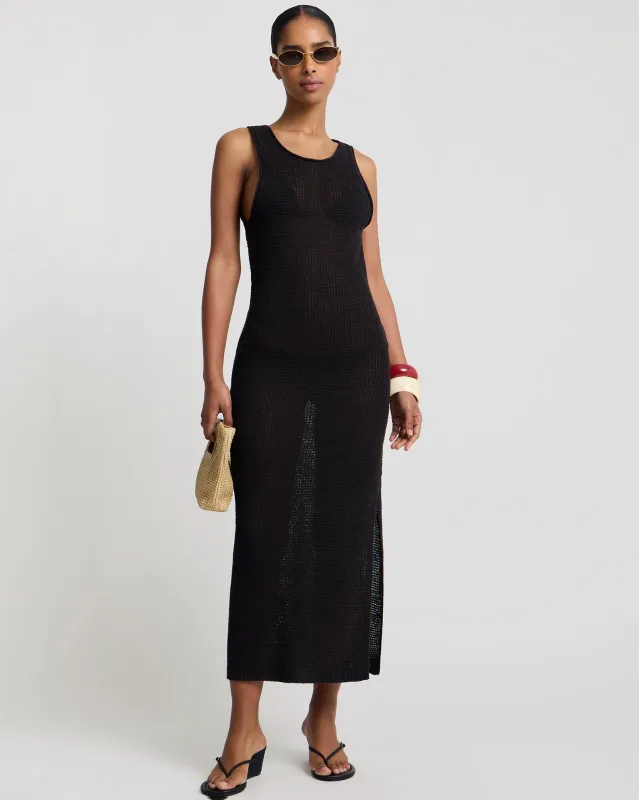 Linen Knit Scoop Back Maxi Dress made by Onia