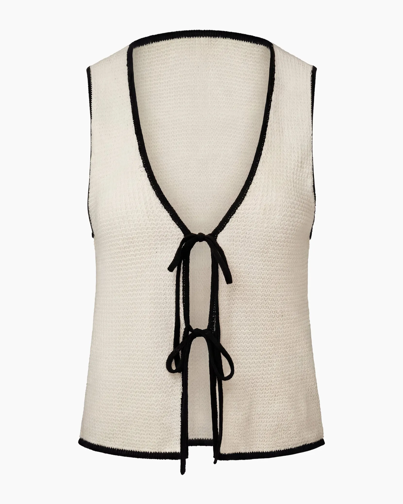 Linen Knit Tie Front Tank Top sold by Onia product image thumbnail 2