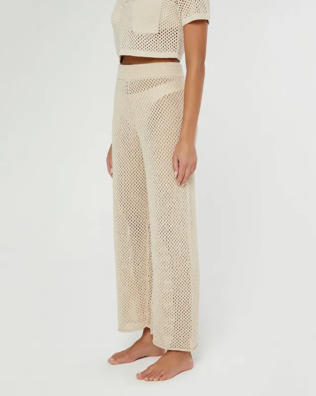 Crochet Knit Wide Leg Pant made by Onia