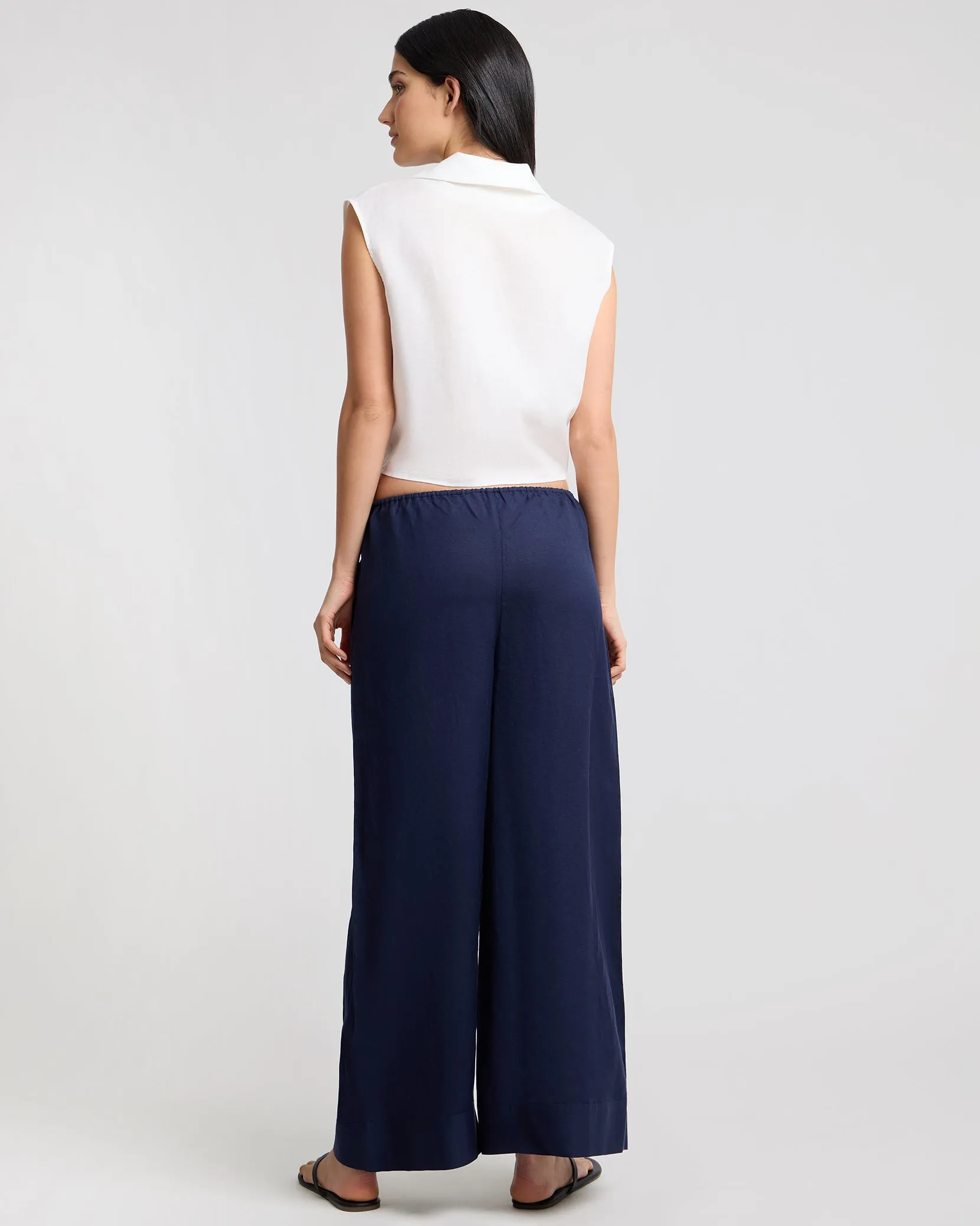 Air Linen Wide Leg Drawstring Pant sold by Onia product image thumbnail 5