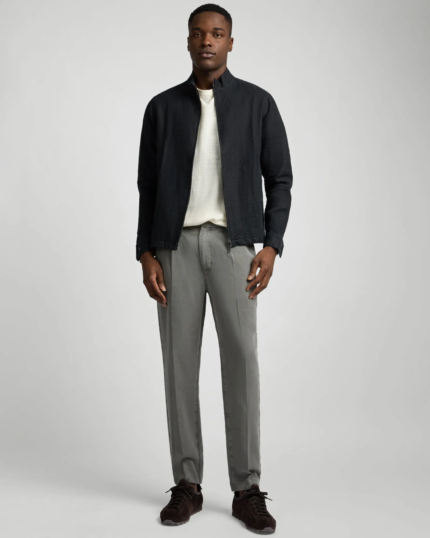 Linen Bomber Jacket sold by Onia product image thumbnail 3