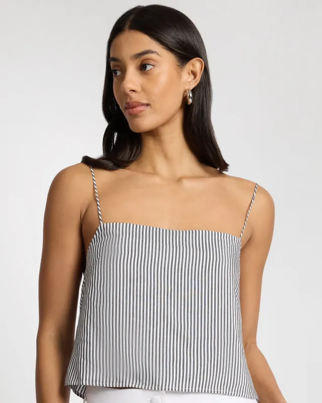 Silk Blend Square Neck Tank Top made by Onia