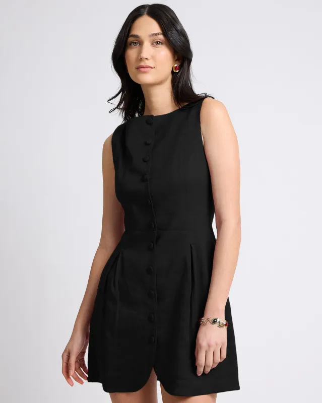 Boatneck Button Front Dress made by Onia