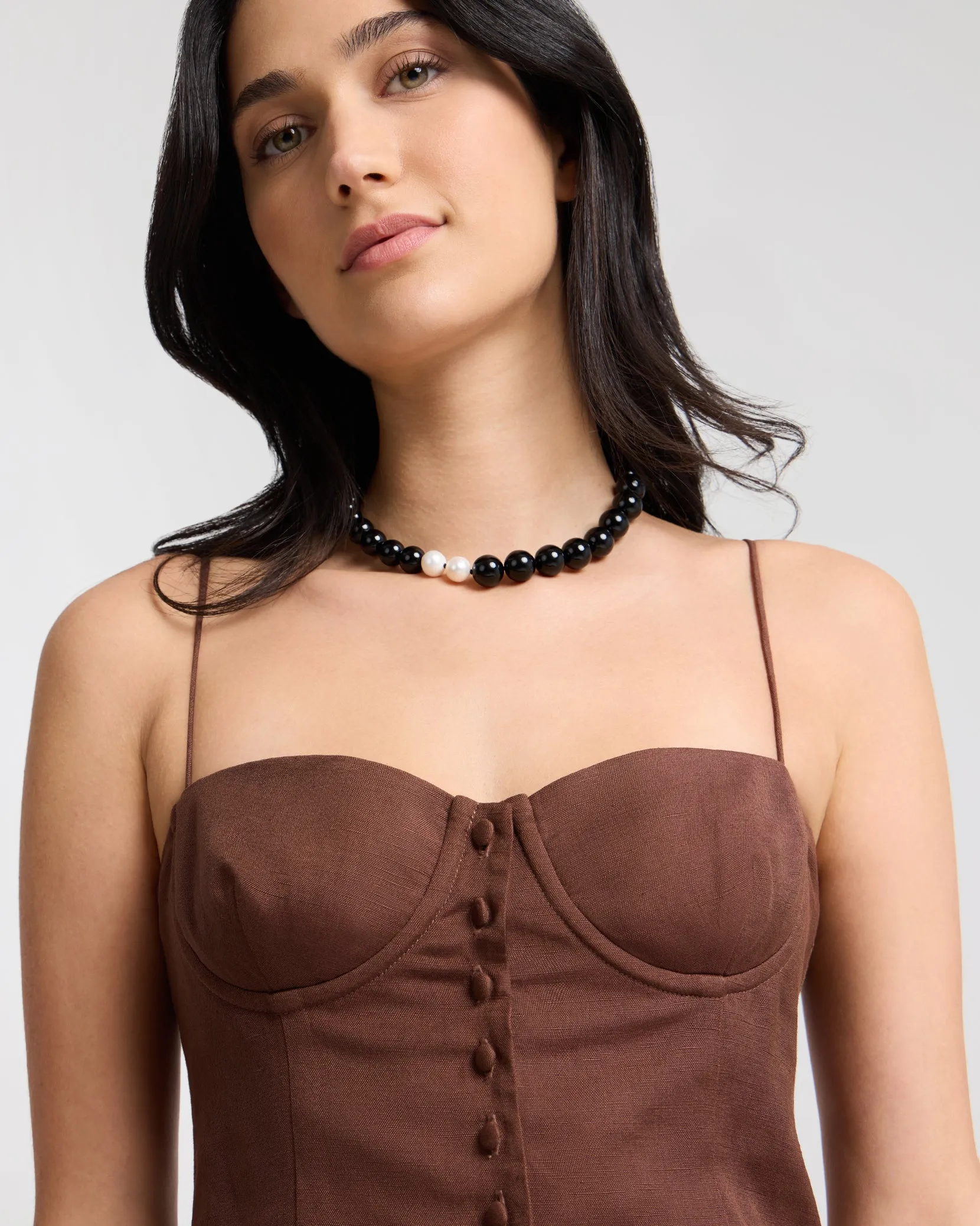 Air Linen Underwire Corset Top sold by Onia product image thumbnail 5