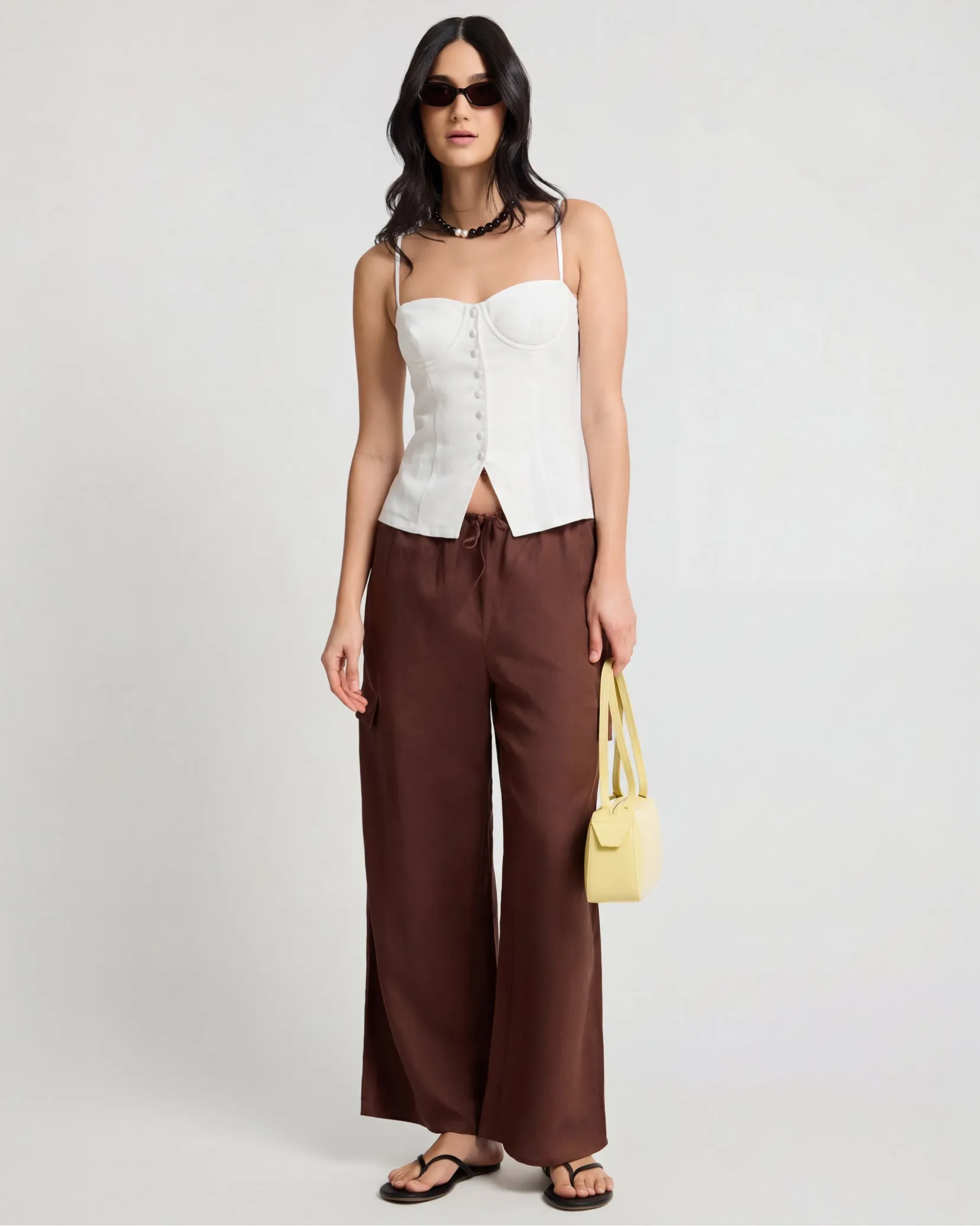 Air Linen Underwire Corset Top sold by Onia product image thumbnail 3