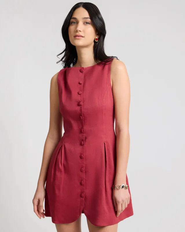 Boatneck Button Front Dress made by Onia