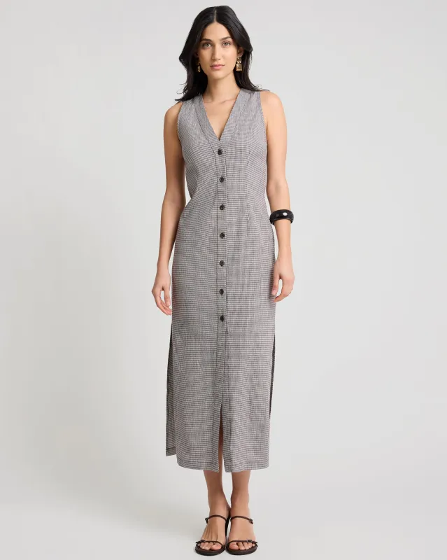 Stretch Linen Button Down Maxi Dress made by Onia