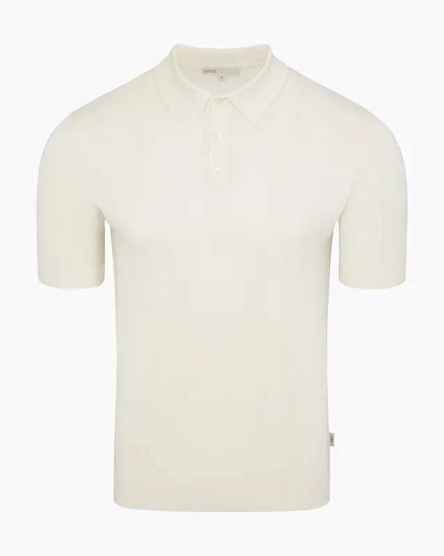 Silk Ribbed Knit Polo made by Onia
