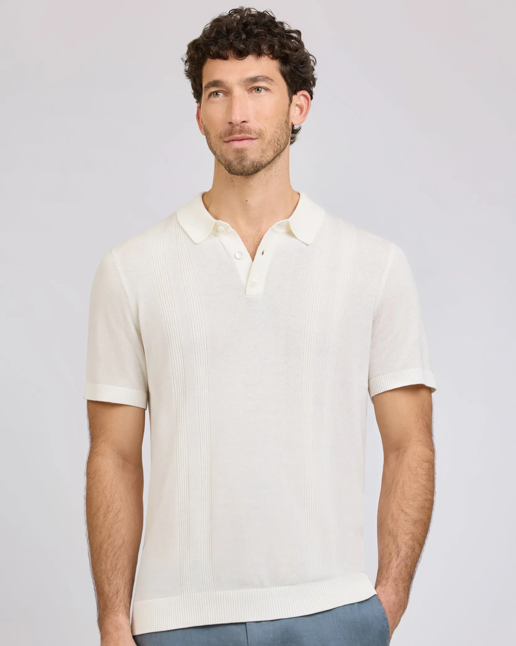 Silk Ribbed Knit Polo sold by Onia product image thumbnail 2