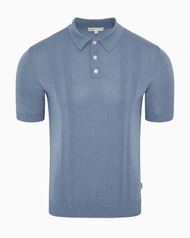 Silk Ribbed Knit Polo made by Onia