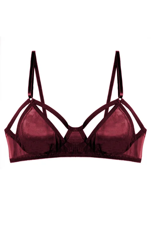 Whisper Peekaboo Bra Blackberry made by Only Hearts