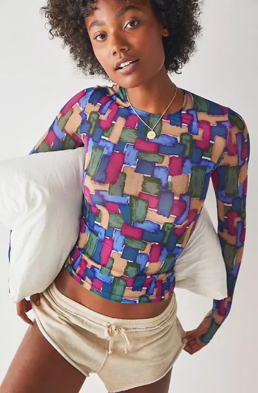 Mosaic Mesh Glove Sleeve Tee sold by Only Hearts