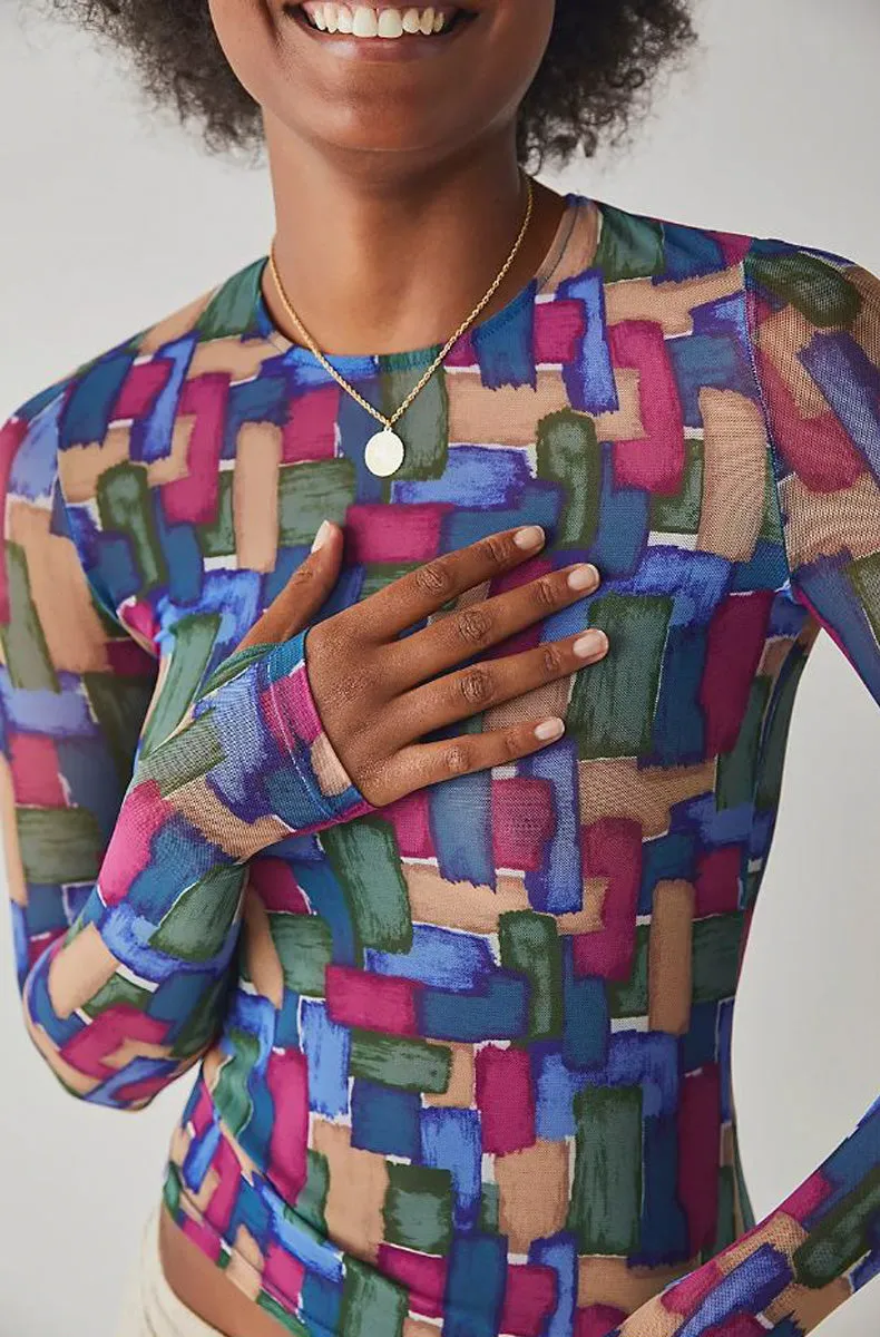 Mosaic Mesh Glove Sleeve Tee sold by Only Hearts product image thumbnail 2