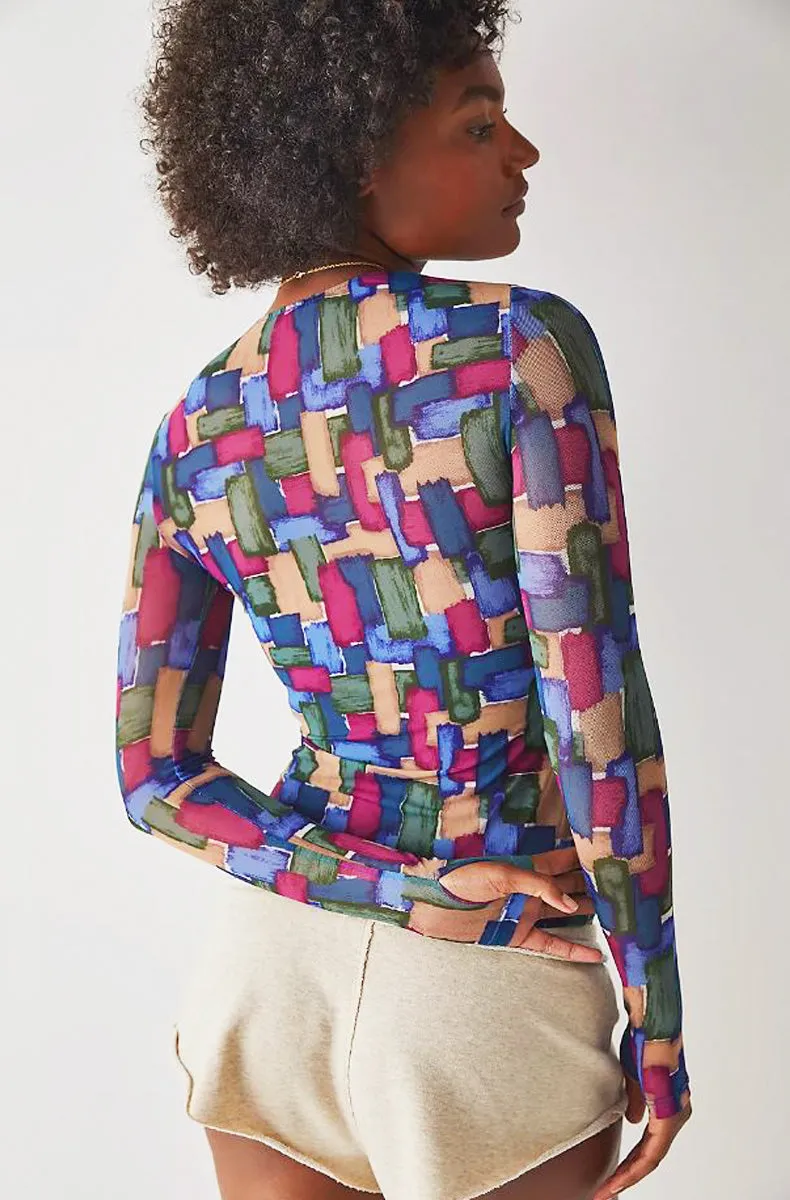 Mosaic Mesh Glove Sleeve Tee sold by Only Hearts product image thumbnail 3