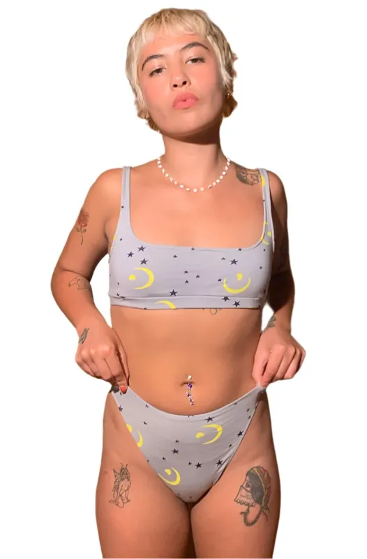 Organic Cotton Moon & Stars Tank Bralette made by Only Hearts