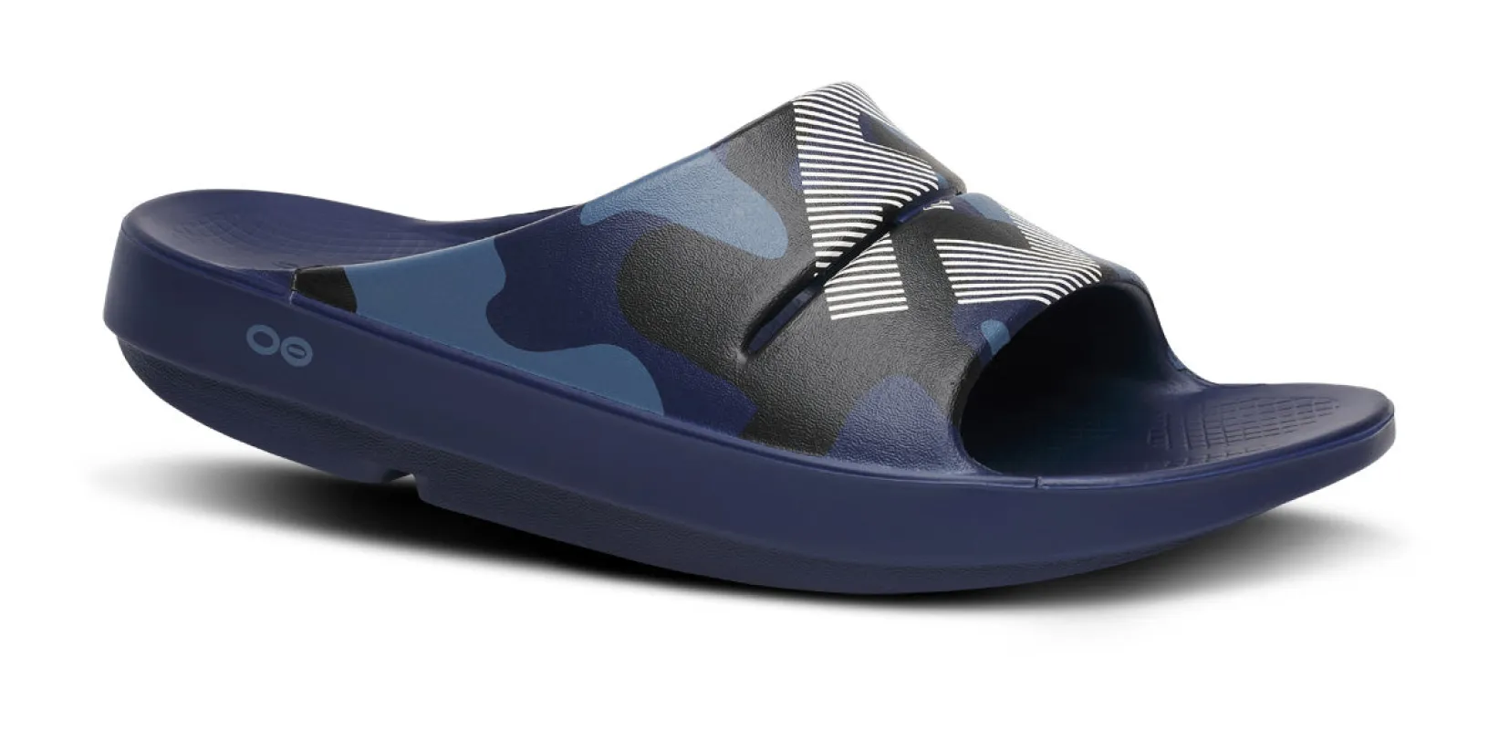 FJ X OOFOS Men's OOahh Sport Slide Sandal - Navy Camo sold by OOFOS