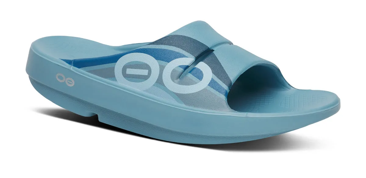 Men's OOahh Sport Slide Sandal - Ocean Blue Wave sold by OOFOS