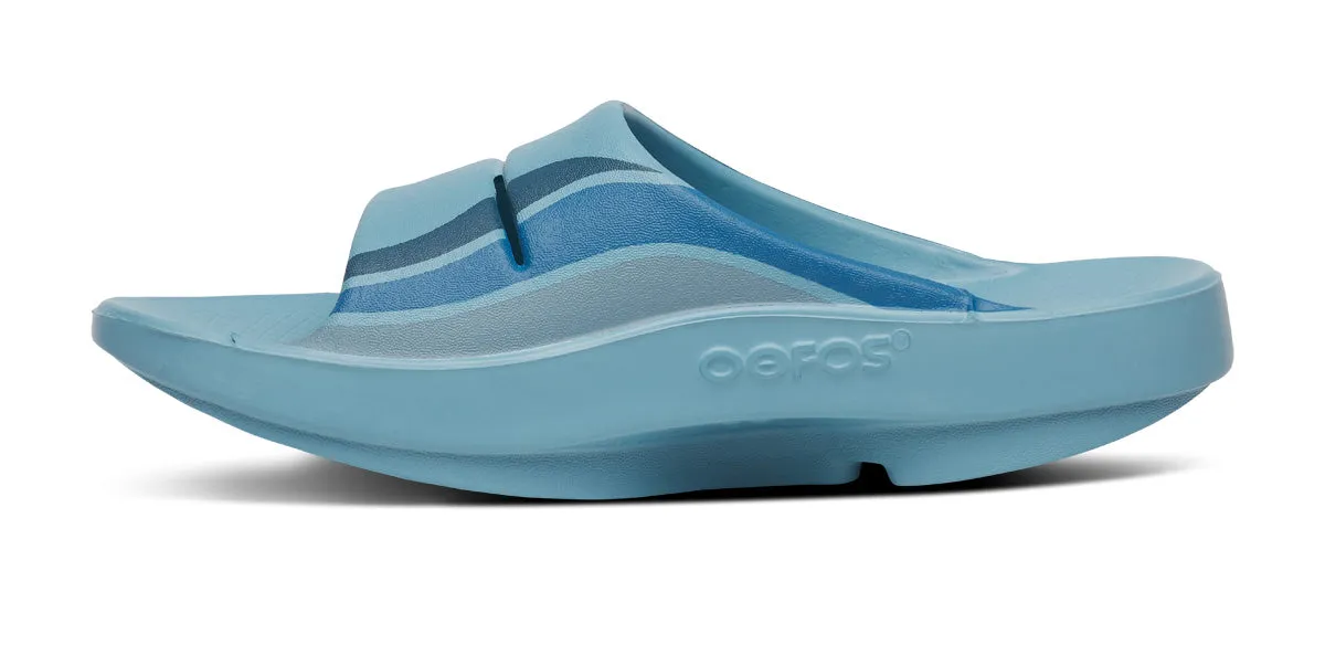 Men's OOahh Sport Slide Sandal - Ocean Blue Wave sold by OOFOS product image thumbnail 4