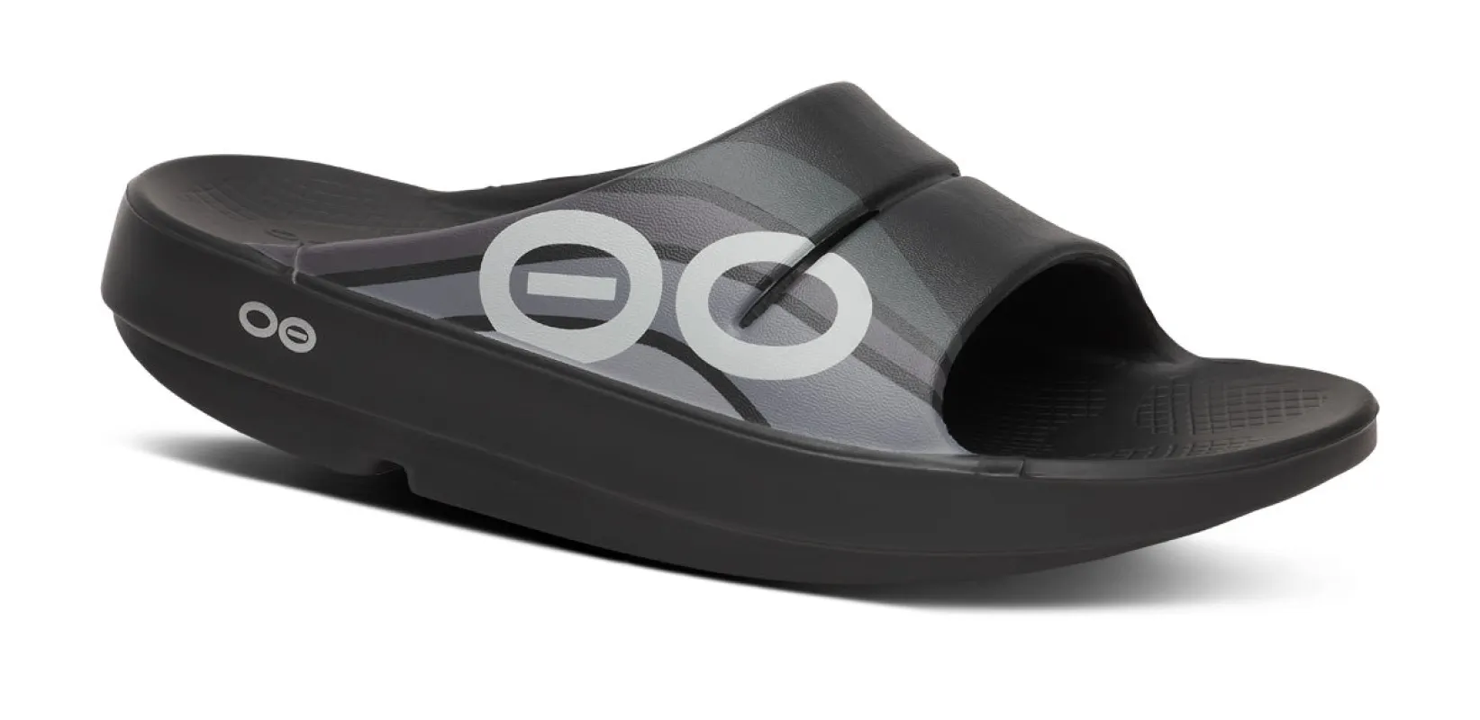 Men's OOahh Sport Slide Sandal - Black Wave sold by OOFOS