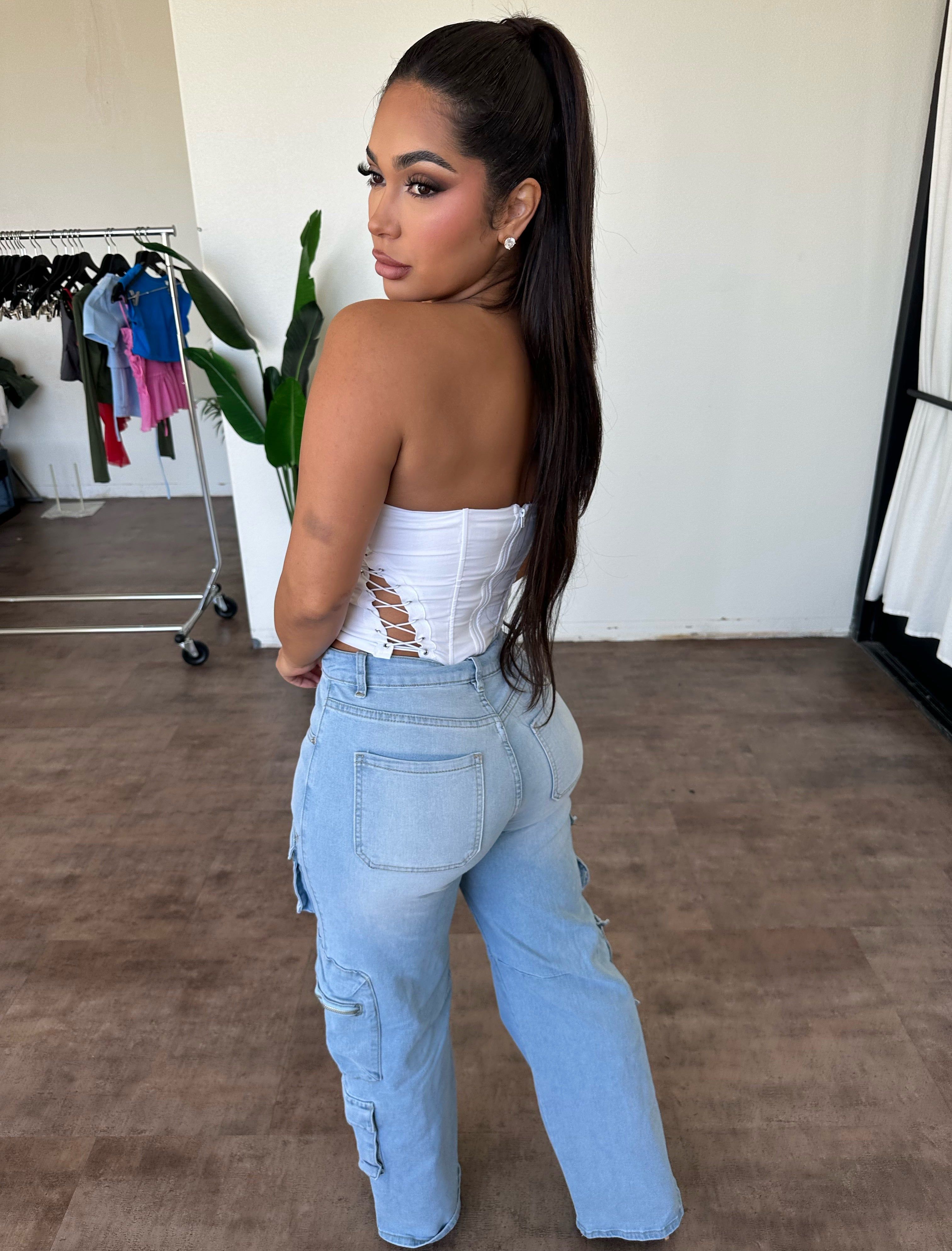 Cynthia Cargo Pants (L.T Blue) sold by OOTDFash product image thumbnail 2