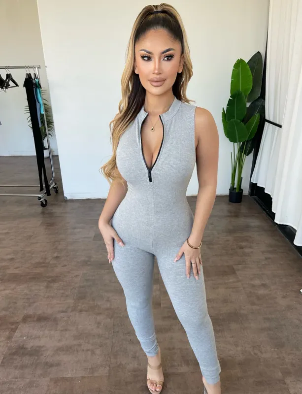 Octavia Sleeveless Jumpsuit(Grey) sold by OOTDFash