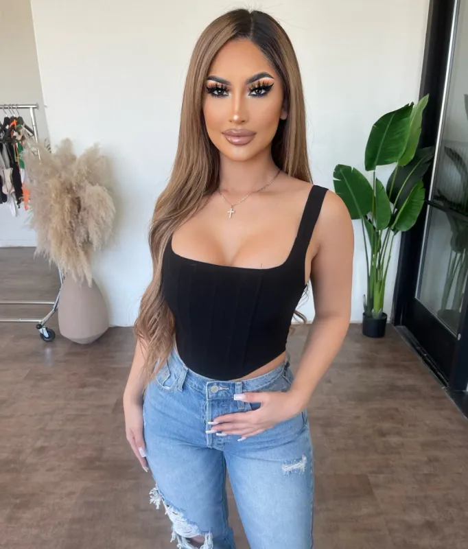 Mariah Corset Top(Black) sold by OOTDFash