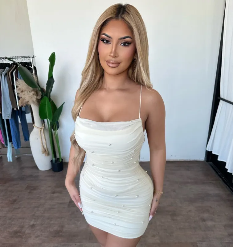 Maggie Dress (Cream) sold by OOTDFash