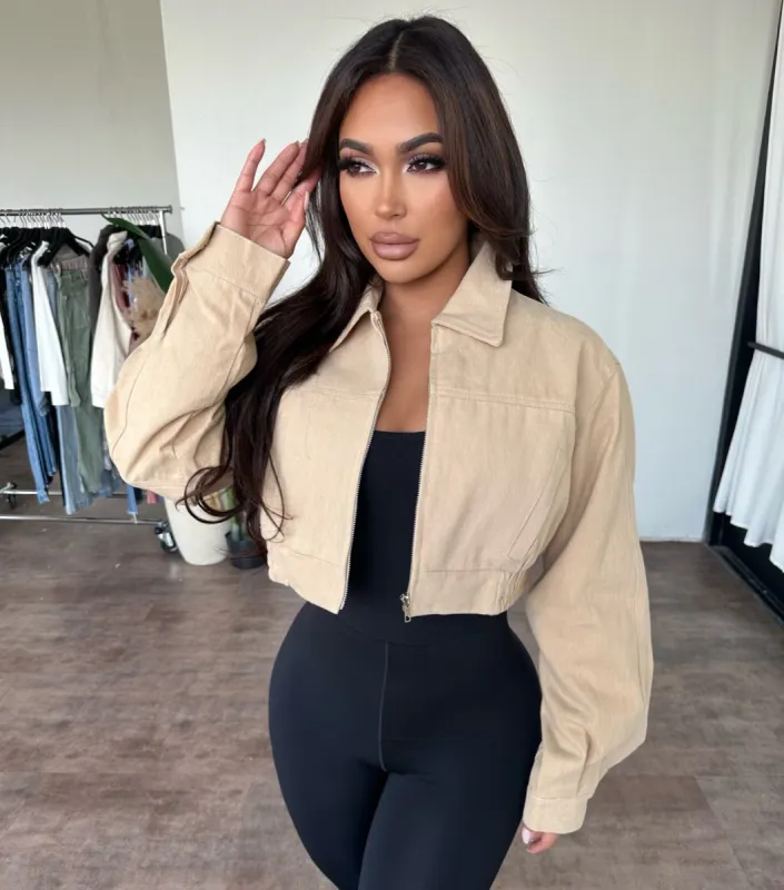 Leah Jacket (Khaki) sold by OOTDFash