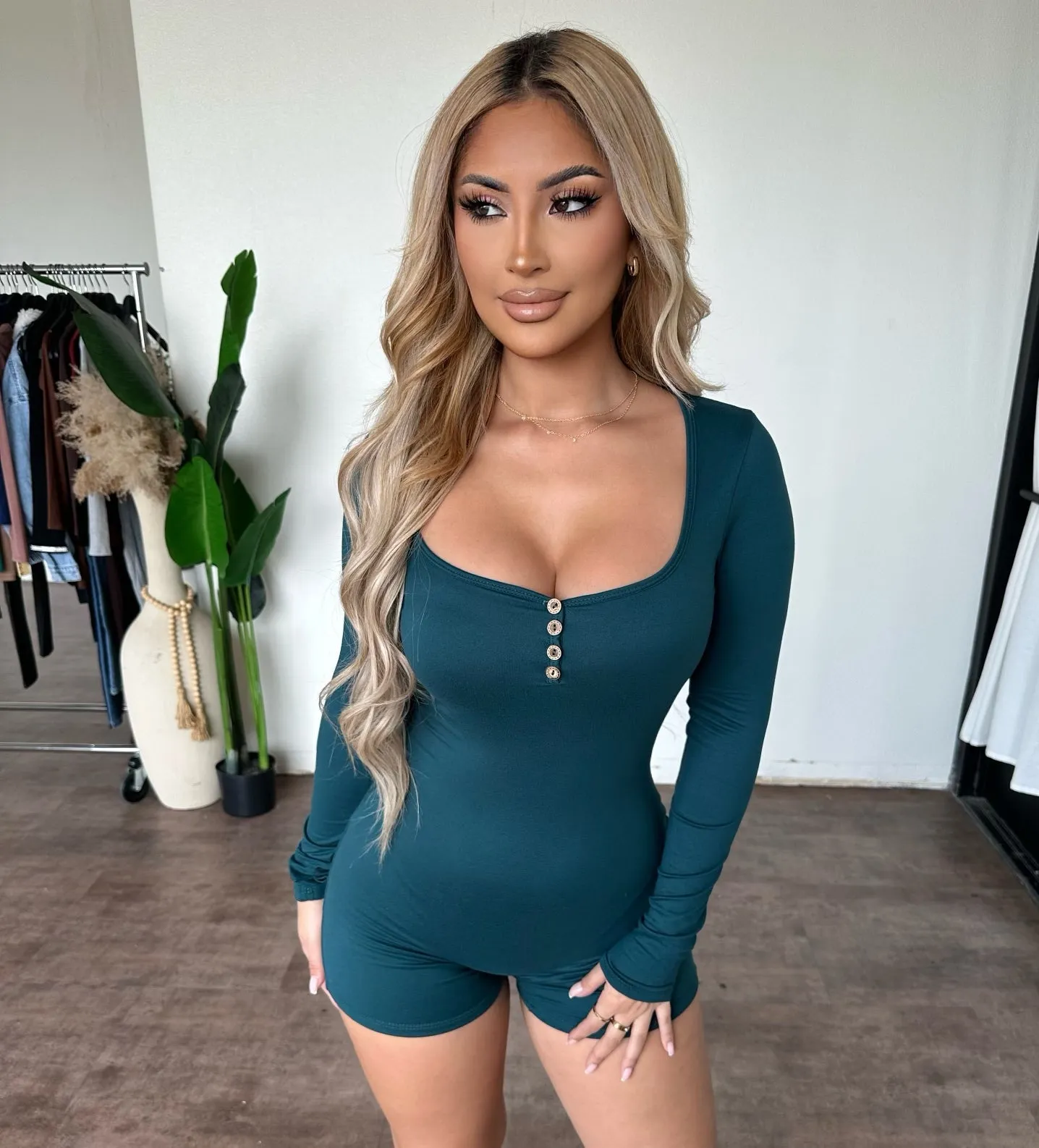 Dolly Romper (Hunter Green) sold by OOTDFash