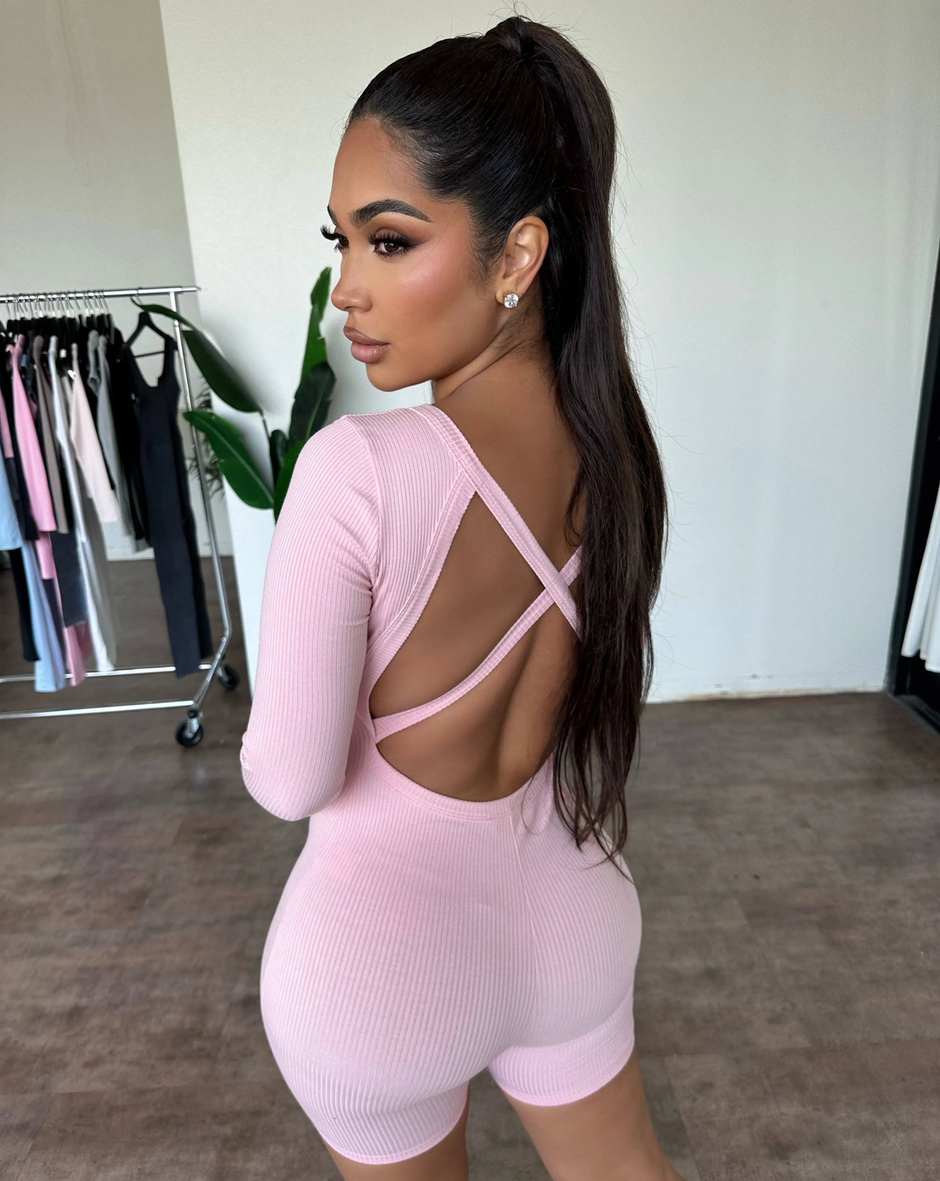 Hazel Rib Romper (Coral Blush) sold by OOTDFash product image thumbnail 2