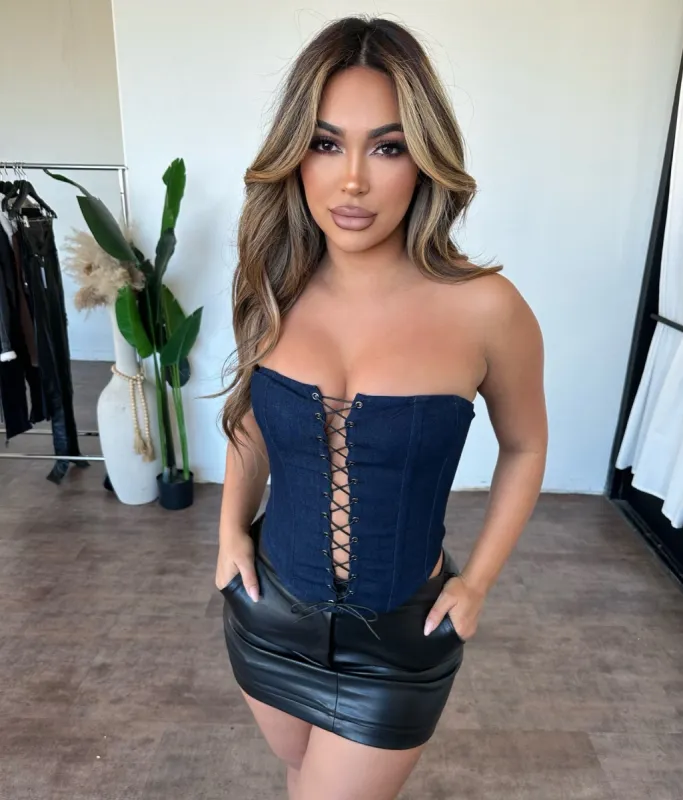 Kailey Corset Top(Denim) sold by OOTDFash