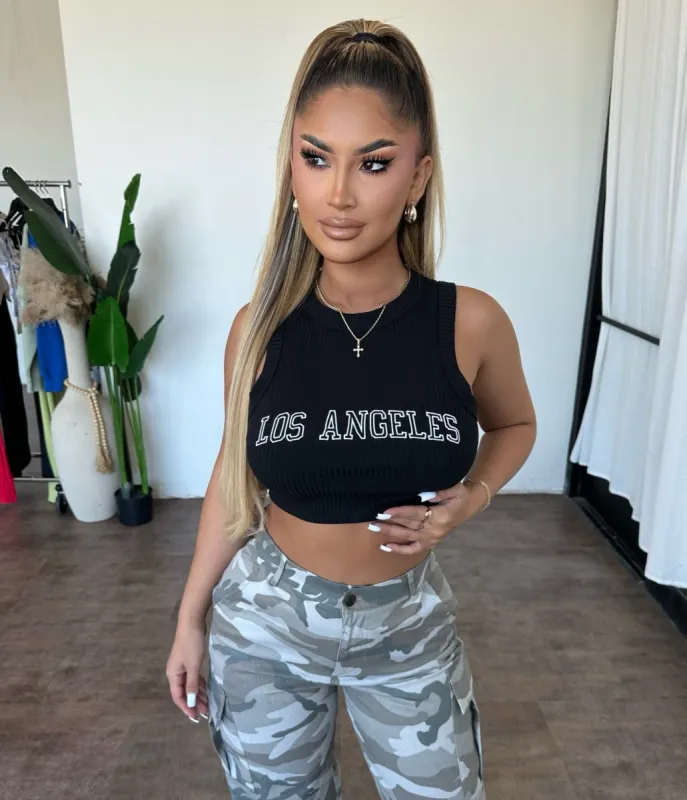 "LOS ANGELES' Top (Black) sold by OOTDFash