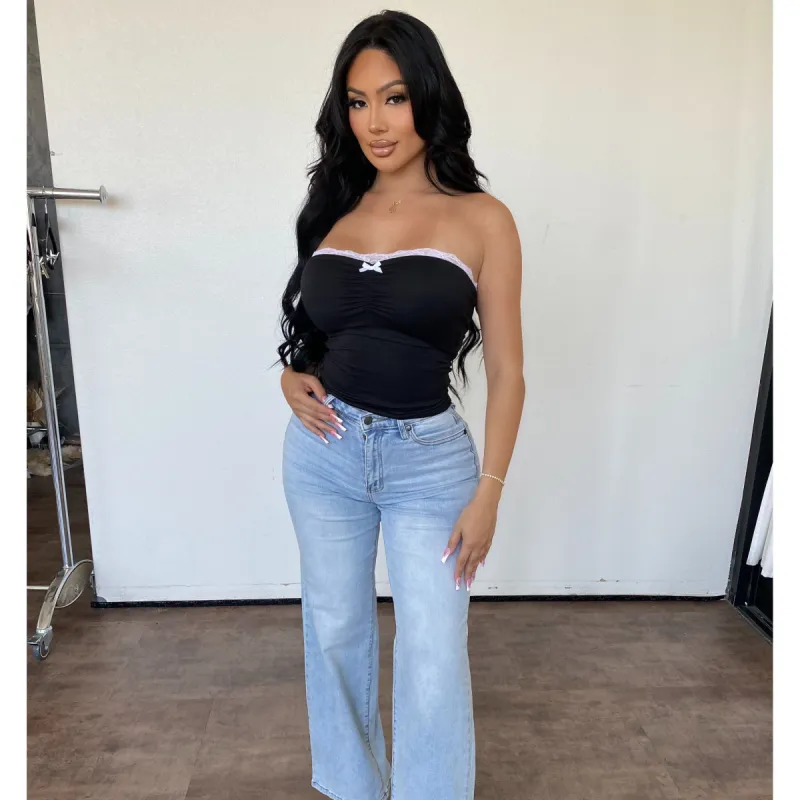 Blesa Laced Top (Black) sold by OOTDFash