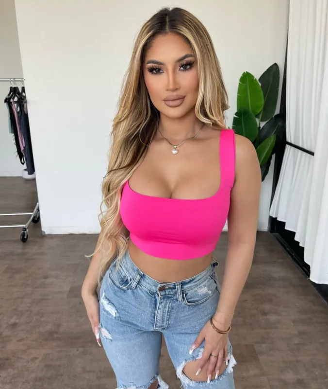 Gloria Tank Top(Hot Pink) sold by OOTDFash